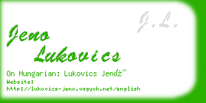 jeno lukovics business card